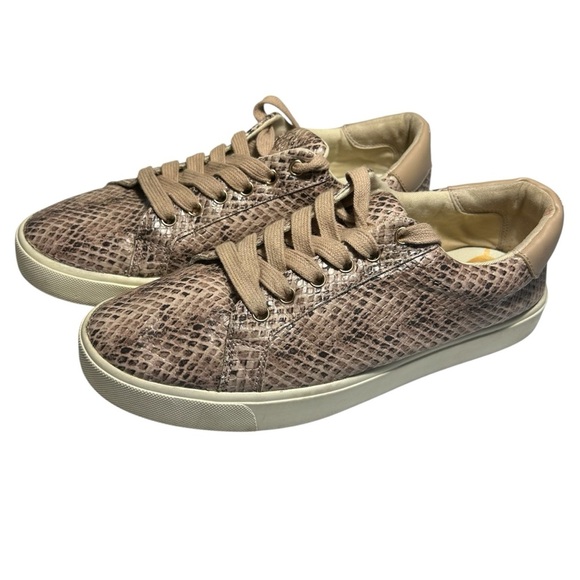 Sam Edelman Ethyl Faux Leather Snakeskin Print Pink Sneakers Sz 9.5 - Picture 3 of 10